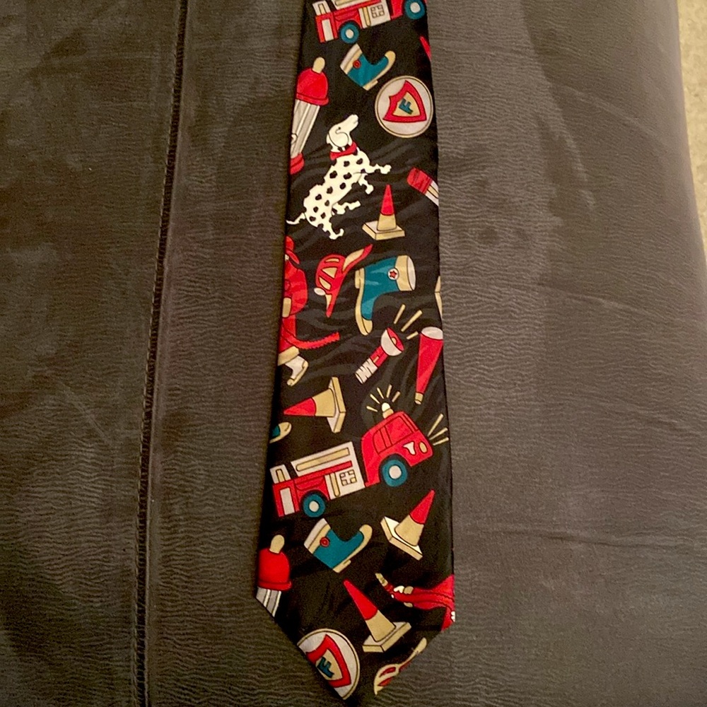 Firefighter Theme Silk Necktie ♥️